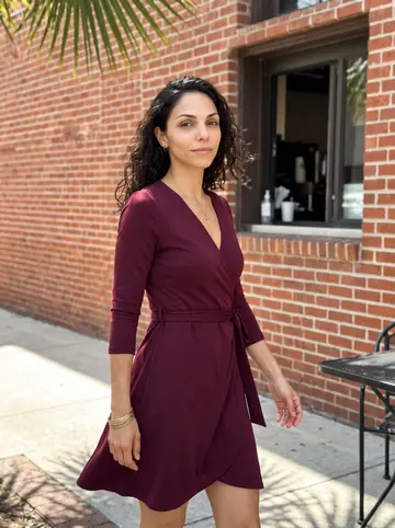 Dianelys, AI character: Seventh Avenue in Ybor City on a clear spring afternoon, outside a coffee window with old brick and palm…