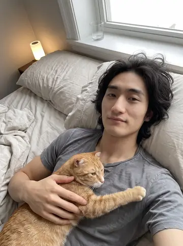 Wes, AI character: his bed by the window at 7 a