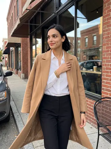Gabriella, AI character: Federal Hill in Providence in early autumn, outside a small espresso bar with brick storefronts and parked…