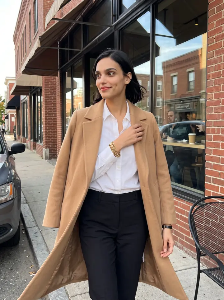 Gabriella, AI character: Federal Hill in Providence in early autumn, outside a small espresso bar with brick storefronts and parked…