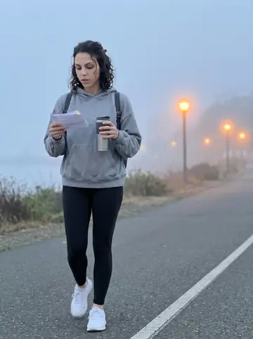 Patricia, AI character: East Bay Bike Path at 5 a