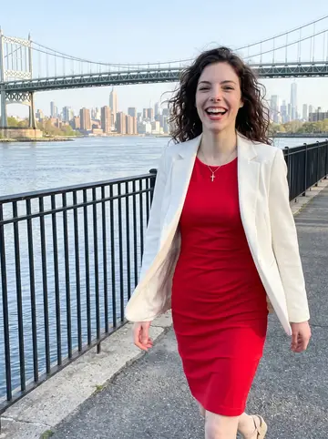 Katerina, AI character: her yiayia's Sunday dining table in Queens, plates of Greek food and family hands cropped around the edges