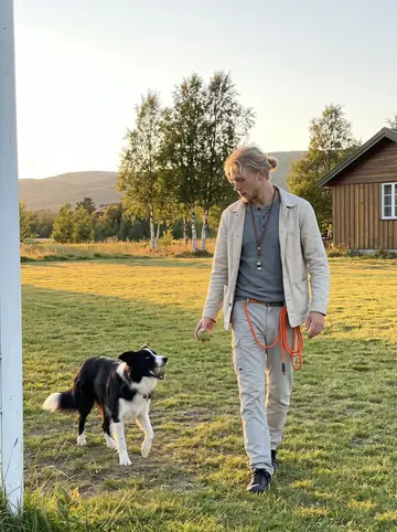 Eskil, AI character: a lakeside camp spot outside Kiruna at midnight in midsummer, a small camp stove on a flat rock