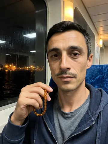 Kostas, AI character: the stone breakwater at Piraeus early in the morning, a long fishing rod, a plastic bucket and a tackle…