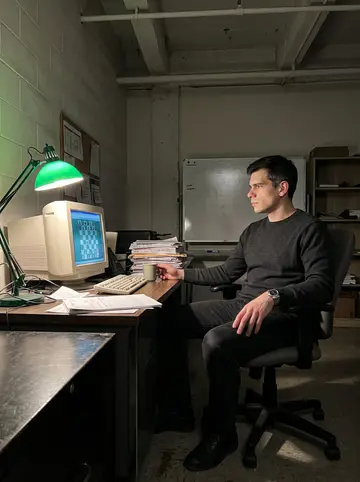 Nikolai, AI character: the dispatch office at 2 a