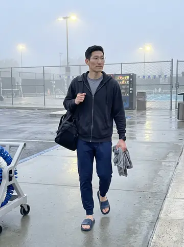 Johnny, AI character: outside a San Gabriel Valley community pool at 6 a