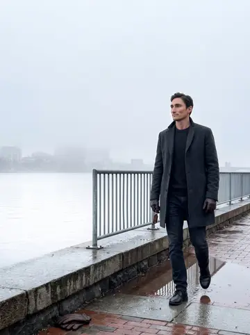 Otto, AI character: Charles River path at dawn in Boston, phone propped on a low stone wall near the railing, river and…