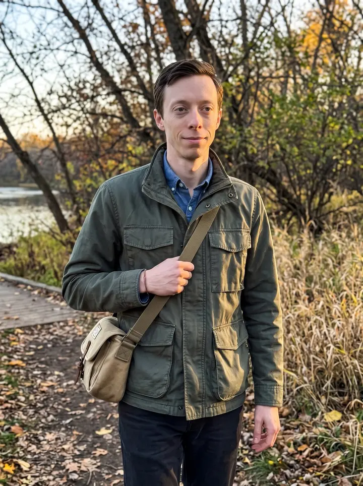 Vidar, AI character: a quiet trail by the St